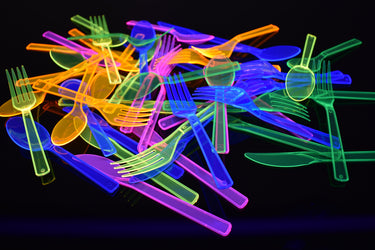 Assorted UV Blacklight Reactive Cutlery Set- 48 Count
